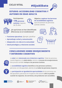 Infografía sobre los datos del estudio sobre accesibilidad cognitiva y edad adulta en el autismo